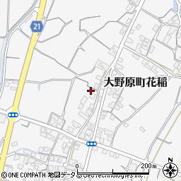 香川県観音寺市大野原町花稲359周辺の地図