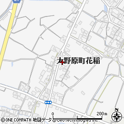 香川県観音寺市大野原町花稲667周辺の地図