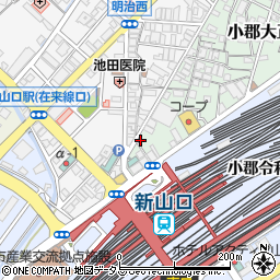 寿司居酒屋 や台ずし 新山口駅北口町周辺の地図