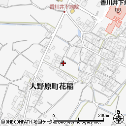 香川県観音寺市大野原町花稲724周辺の地図