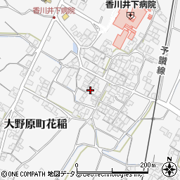 香川県観音寺市大野原町花稲735周辺の地図