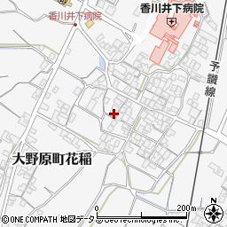 香川県観音寺市大野原町花稲733周辺の地図