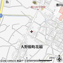 香川県観音寺市大野原町花稲754周辺の地図