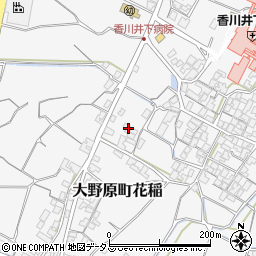 香川県観音寺市大野原町花稲752周辺の地図