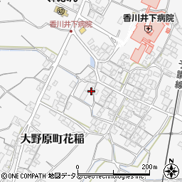 香川県観音寺市大野原町花稲747周辺の地図