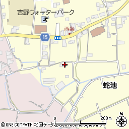 徳島県阿波市吉野町西条蛇池周辺の地図