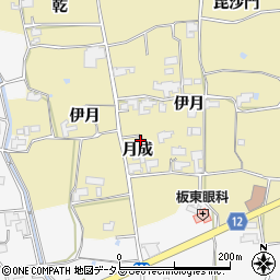 徳島県阿波市土成町秋月月成周辺の地図