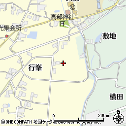 徳島県阿波市市場町大俣行峯周辺の地図