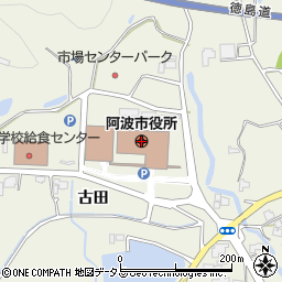 徳島県阿波市周辺の地図