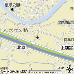 徳島県徳島市川内町北原周辺の地図