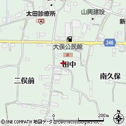 徳島県阿波市市場町上喜来田中周辺の地図