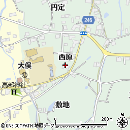 徳島県阿波市市場町上喜来西原196周辺の地図