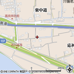徳島県徳島市応神町古川東中道周辺の地図