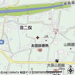 徳島県阿波市市場町上喜来窪二俣周辺の地図