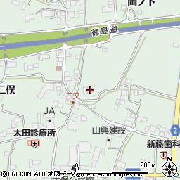 徳島県阿波市市場町上喜来岡ノ下1154周辺の地図