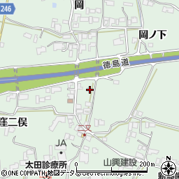 徳島県阿波市市場町上喜来窪二俣1733周辺の地図