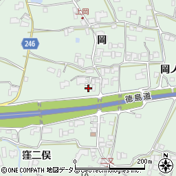 徳島県阿波市市場町上喜来岡1709周辺の地図