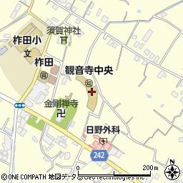 観音寺市立　観音寺・中央幼稚園周辺の地図