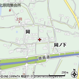 徳島県阿波市市場町上喜来岡1621周辺の地図