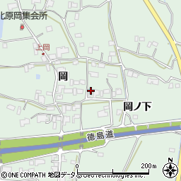 徳島県阿波市市場町上喜来岡1620周辺の地図