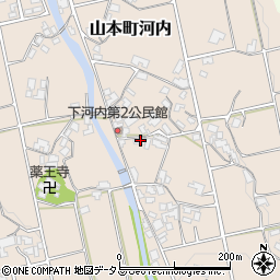香川県三豊市山本町河内351周辺の地図