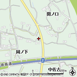 徳島県阿波市市場町上喜来開ノ口1222-1周辺の地図