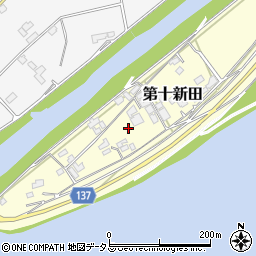 徳島県板野郡上板町第十新田周辺の地図