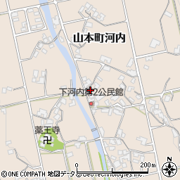 香川県三豊市山本町河内252周辺の地図