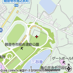 観音寺市総合運動公園　野球場周辺の地図