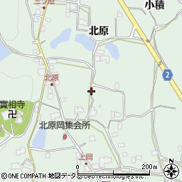 徳島県阿波市市場町上喜来北原周辺の地図
