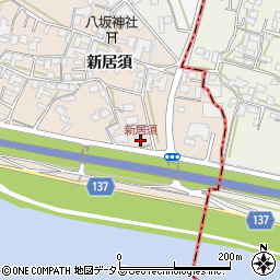 新居須周辺の地図
