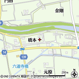 徳島県板野郡上板町七條橋本周辺の地図