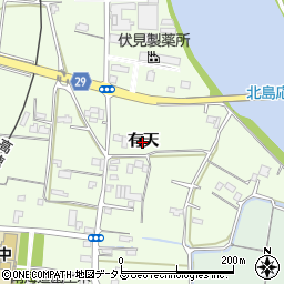徳島県徳島市応神町吉成（有天）周辺の地図