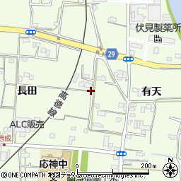 徳島県徳島市応神町吉成長田周辺の地図