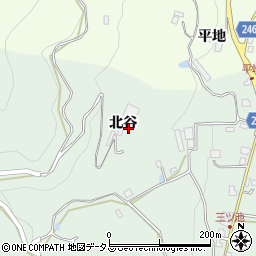 徳島県阿波市市場町上喜来北谷周辺の地図
