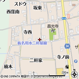徳島県板野郡上板町椎本寺西周辺の地図