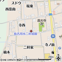 徳島県上板町（板野郡）椎本（寺西）周辺の地図