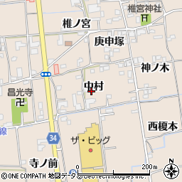 徳島県板野郡上板町椎本中村周辺の地図