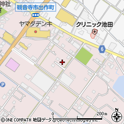 香川県観音寺市出作町627周辺の地図