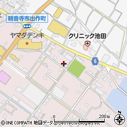 香川県観音寺市出作町616周辺の地図