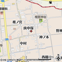 徳島県板野郡上板町椎本庚申塚周辺の地図