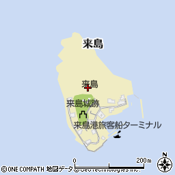 愛媛県今治市来島周辺の地図