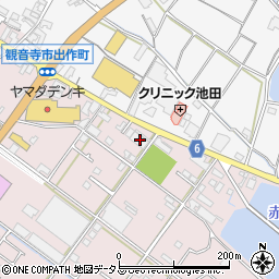 香川県観音寺市出作町606周辺の地図