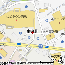徳島県板野郡藍住町奥野東中須周辺の地図