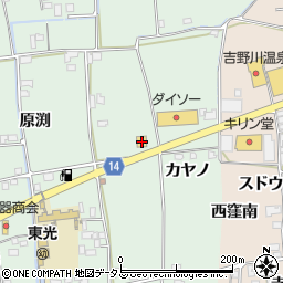 徳島県板野郡上板町西分カヤノ周辺の地図