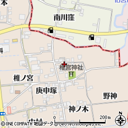 徳島県板野郡上板町椎本松木周辺の地図
