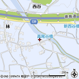徳島県阿波市土成町高尾林3周辺の地図
