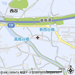 徳島県阿波市土成町高尾西谷周辺の地図