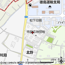 徳島県徳島市応神町東貞方北野36周辺の地図