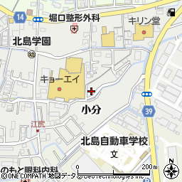徳島県北島町（板野郡）江尻（小分）周辺の地図